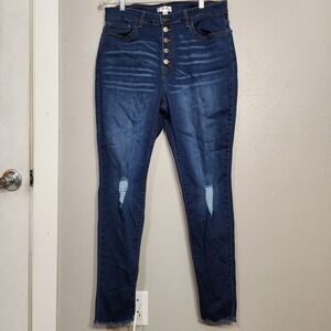 ABELA STORY‎ & Co High Rise Raw Hem Frayed Denim Jeans size 18W Distressed